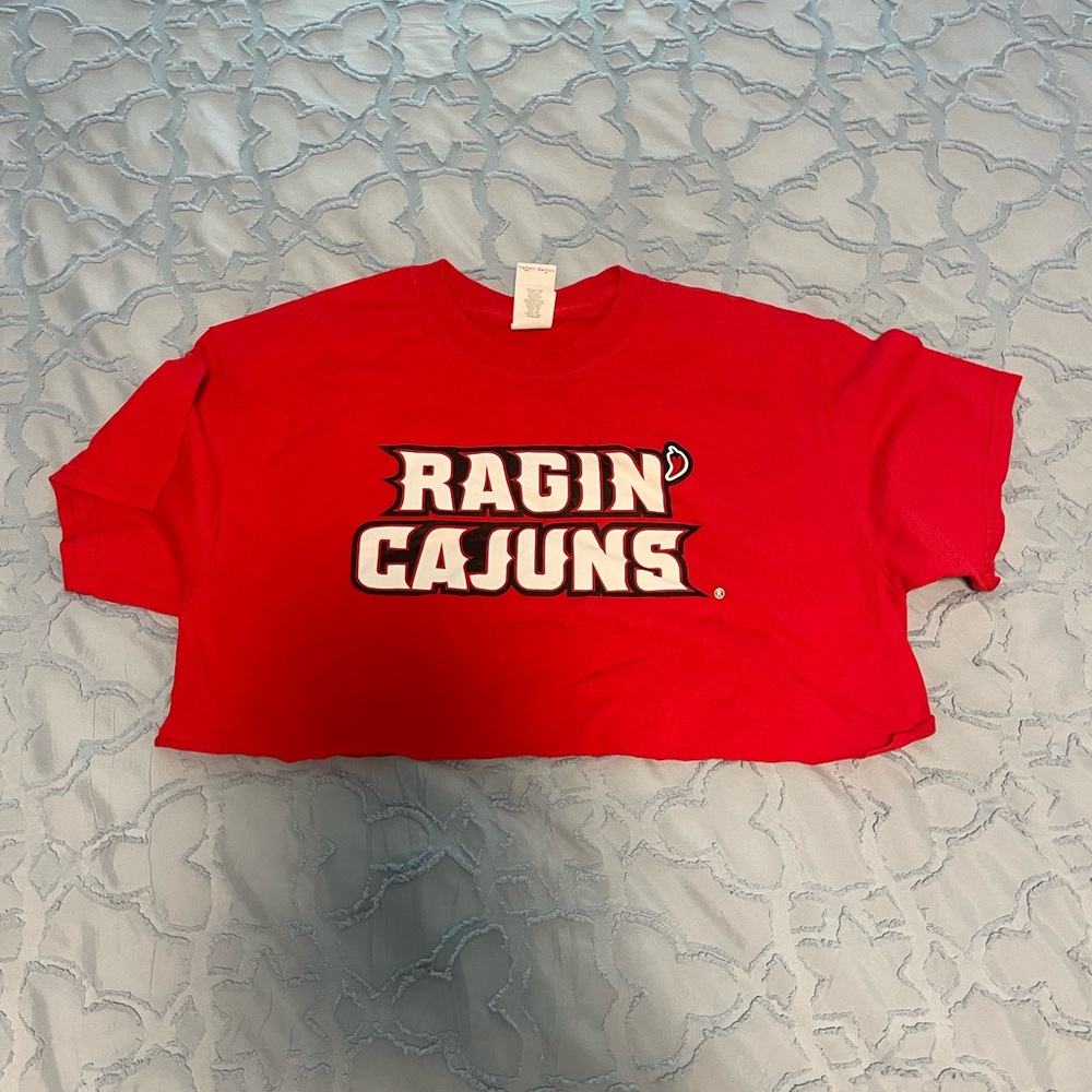 womens red ull top size medium